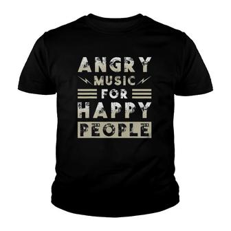 Metal Music Fan Angry Music For Happy People Youth T-shirt - Thegiftio UK