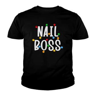 Mglm Nail Boss Christmas Light Merry Xmas Nail Polish Life Youth T-shirt | Mazezy