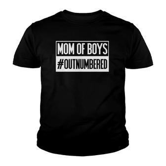 Mom Of Boys Outnumbered Boy Mom Best Mother Gift Youth T-shirt - Thegiftio UK