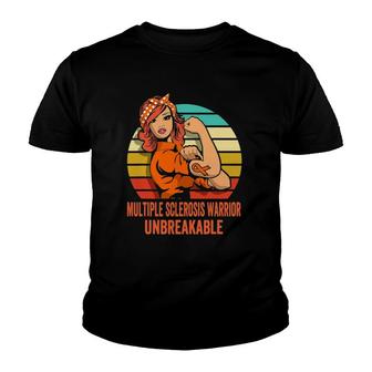Multiple Sclerosis Warrior Ms Unbreakable Youth T-shirt - Thegiftio UK
