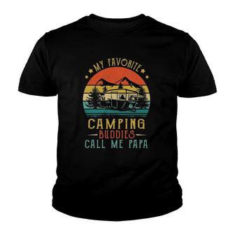 My Favorite Camping Buddies Call Me Papa Vintage Fathers Day Youth T-shirt - Seseable