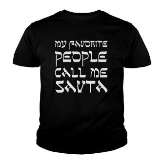 My Favorite People Call Me Savta Jewish Grandmother Hebrew Youth T-shirt - Thegiftio UK