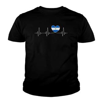 Nicaragua Love Heartbeat And Nicaraguan Flag Heart Nicaragua Youth T-shirt - Thegiftio UK