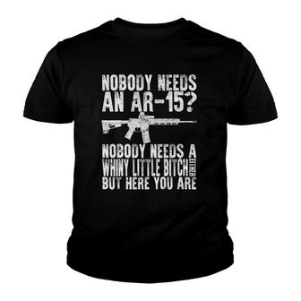 Nobody Needs An Ar-15 Gun Rights 2A Republican Youth T-shirt - Thegiftio UK