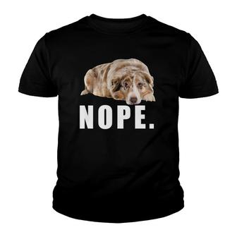 Nope Lazy Australian Shepherd Dog Lazy Gift Youth T-shirt - Thegiftio UK