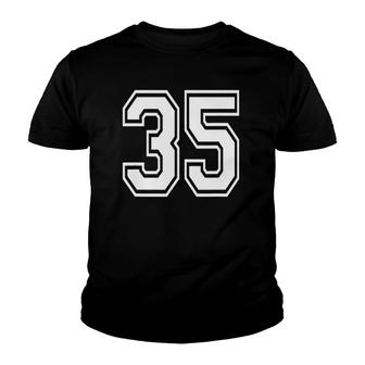 Number 35 Numbered Uniform Sports Jersey Team 35Th Birthday Youth T-shirt - Seseable