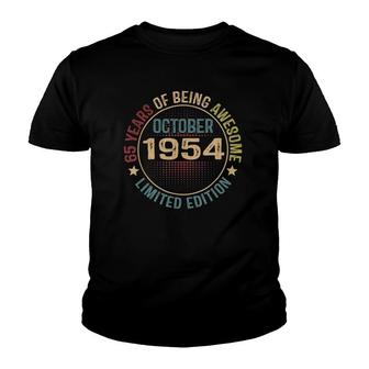 October 1954 65 Years Of Being Awesome Limited Edition Youth T-shirt - Seseable