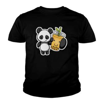 Panda Bear Bubble Boba Tea Woke Kawaii Anime Youth T-shirt - Thegiftio
