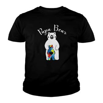 Papa Bear Autism Awareness Gift For Dad Father Youth T-shirt - Monsterry AU