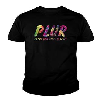 Peace Love Unity Respect Plur Rave Music Festival Youth T-shirt - Thegiftio UK