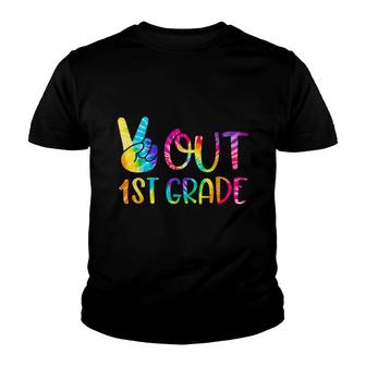 Peace Out 1St Grade Graduation Last Day Of School Tie Dye Youth T-shirt - Thegiftio UK