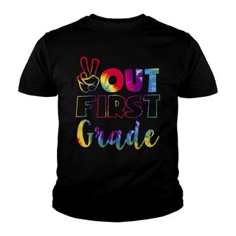 Peace Out 1St Grade Tie Dye Graduation Class Of 2021 Virtual Youth T-shirt - Thegiftio UK