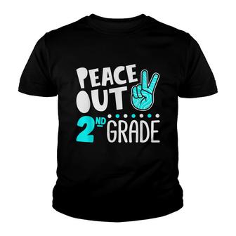 Peace Out 2Nd Grade Graduation Last Day School 2022 Funny Youth T-shirt - Thegiftio UK