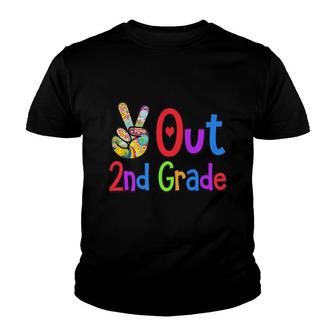 Peace Out 2Nd Grade - Last Day Of School Second Grade Grad Youth T-shirt - Thegiftio UK