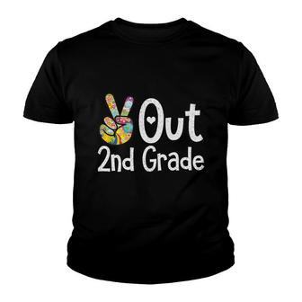 Peace Out 2Nd Grade - Last Day Of School Second Grade Grad Youth T-shirt - Thegiftio UK