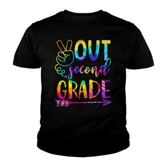 Peace Out 2Nd Grade Tie Dye Graduation Class Of 2022 Senior Youth T-shirt - Thegiftio UK