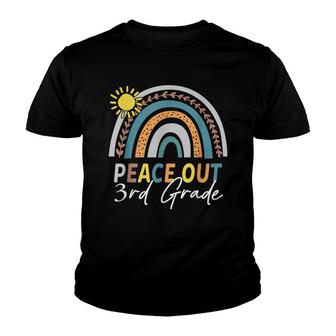 Peace Out 3Rd Grade School Graduation Rainbow Teacher Third Youth T-shirt - Thegiftio UK
