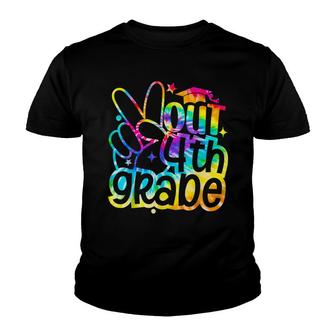 Peace Out 4Th Grade Graduation Last Day Of School Tie Dye Youth T-shirt - Seseable