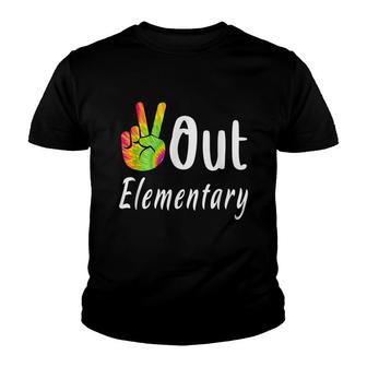 Peace Out Elementary Last Day Of School Elementary Grad Cute Youth T-shirt - Thegiftio UK