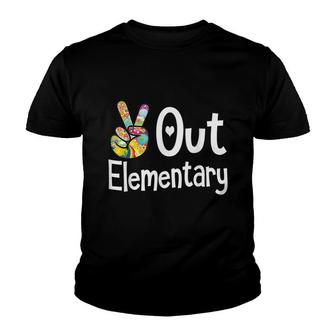 Peace Out Elementary Last Day Of School Elementary Grad Youth T-shirt - Seseable