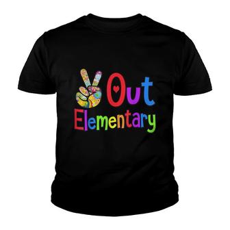Peace Out Elementary - Last Day Of School Elementary Grad Youth T-shirt - Thegiftio UK