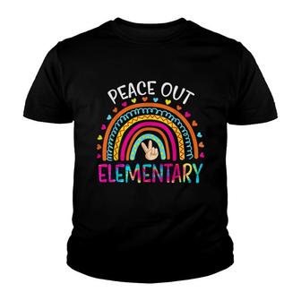 Peace Out Elementary Tie Dye Graduation Last Day Of School Youth T-shirt - Thegiftio UK