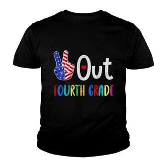 Peace Out Fourth Grade Last Day Of School 4Th Grade Us Flag Youth T-shirt - Seseable