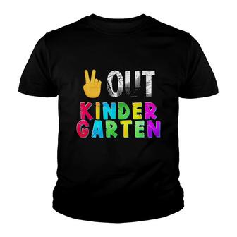 Peace Out Kindergarten Happy Last Day Of School Kindergarten Youth T-shirt - Thegiftio UK