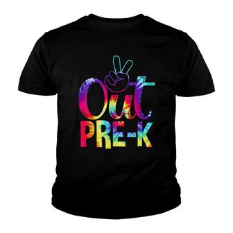 Peace Out Pre-K Happy Last Day Of School Tie Dye Youth T-shirt - Thegiftio UK