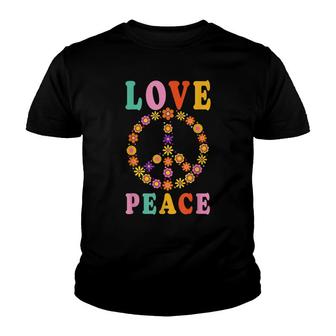 Peace Sign Love Flower Hippie Costume 60S 70S Youth T-shirt - Thegiftio UK