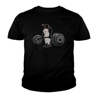 Penguin Deadlift - Funny Fitness Bodybuilder Bird Animal Youth T-shirt - Thegiftio UK