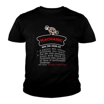 Petrol Mechanic Meaning Skilled Definition Mechanic Youth T-shirt | Mazezy