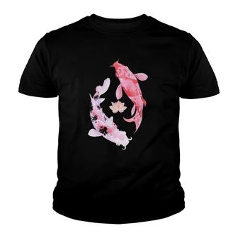 Pink Koi Fish Japanese Koi Art Lucky Animal Carp Pond Youth T-shirt - Thegiftio UK