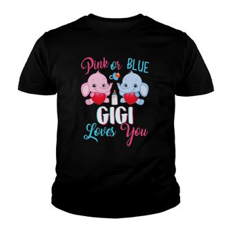 Pink Or Blue Gigi Loves You Elephants Baby Gender Youth T-shirt - Thegiftio UK
