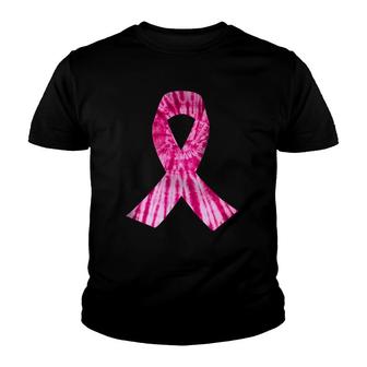 Pink Ribbon Tie Dye Breast Cancer Awareness Women Youth T-shirt | Mazezy
