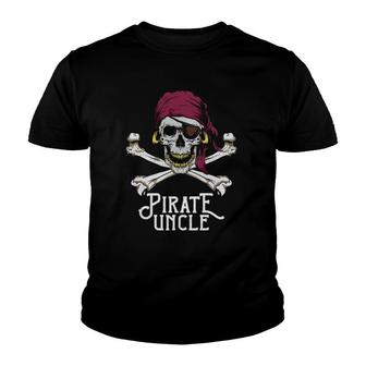 Pirate Uncle Jolly Roger Crossbones & Skull Halloween Youth T-shirt - Thegiftio