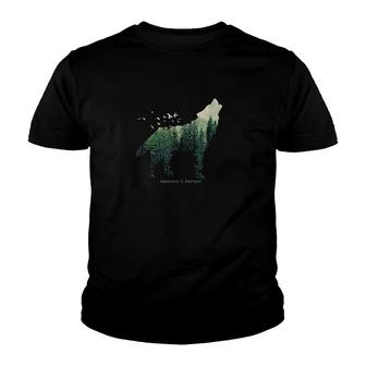 Preserve Protect Vintage National Park Wolf Gift Youth T-shirt - Monsterry UK