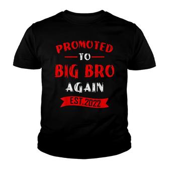 Promoted To Big Brother Again 2022 Older Brothers Big Bro 22 Youth T-shirt - Seseable