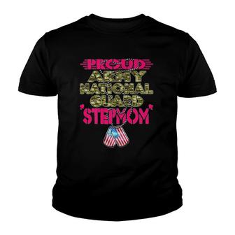Proud Army National Guard Stepmom Us Flag Dog Tag Stepmother Youth T-shirt - Thegiftio UK
