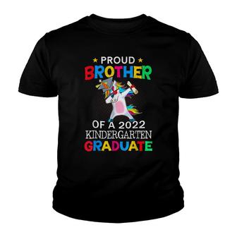 Proud Brother Of A 2022 Kindergarten Graduate Unicorn Dab Youth T-shirt - Thegiftio UK