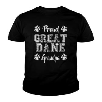 Proud Great Dane Dog Grandpa Paw Lovers Gifts Family Friends Youth T-shirt - Seseable