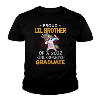Proud Lil Brother Of A 2022 Kindergarten Graduate Unicorn Youth T-shirt - Thegiftio UK