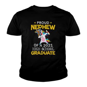 Proud Nephew Of A 2021 High School Graduate Unicorn Dab Gift Youth T-shirt - Seseable