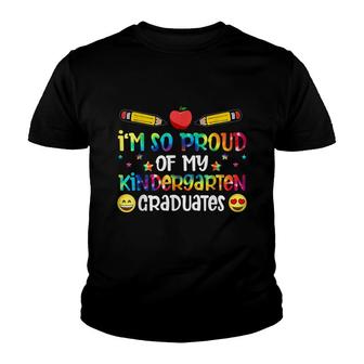 Proud Of My Kindergarten Graduates Last Day School Tie Dye Youth T-shirt - Thegiftio UK