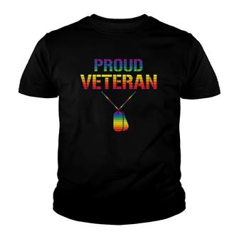 Proud Veteran Lgbtq Veterans Day Gay Pride Army Military Youth T-shirt | Mazezy UK