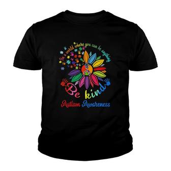 Puzzle Sunflower Be Kind Autism Awareness Mom Support Kids Youth T-shirt