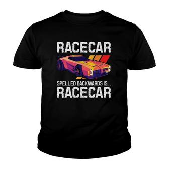 Racecar Spelled Backwards - Car Racer Mechanic Racing Race Youth T-shirt - Thegiftio UK