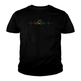 Rainbow Flag Lgbtq Heartbeat Gay Pride Month Lgbt Youth T-shirt - Seseable