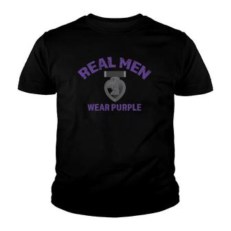 Real Men Wear Purple Wounded Veteran Purple Heart Tee Us Veteran Youth T-shirt - Thegiftio UK
