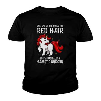 Red Hair Unicorn Redhead Funny Red Headed Youth T-shirt - Thegiftio UK